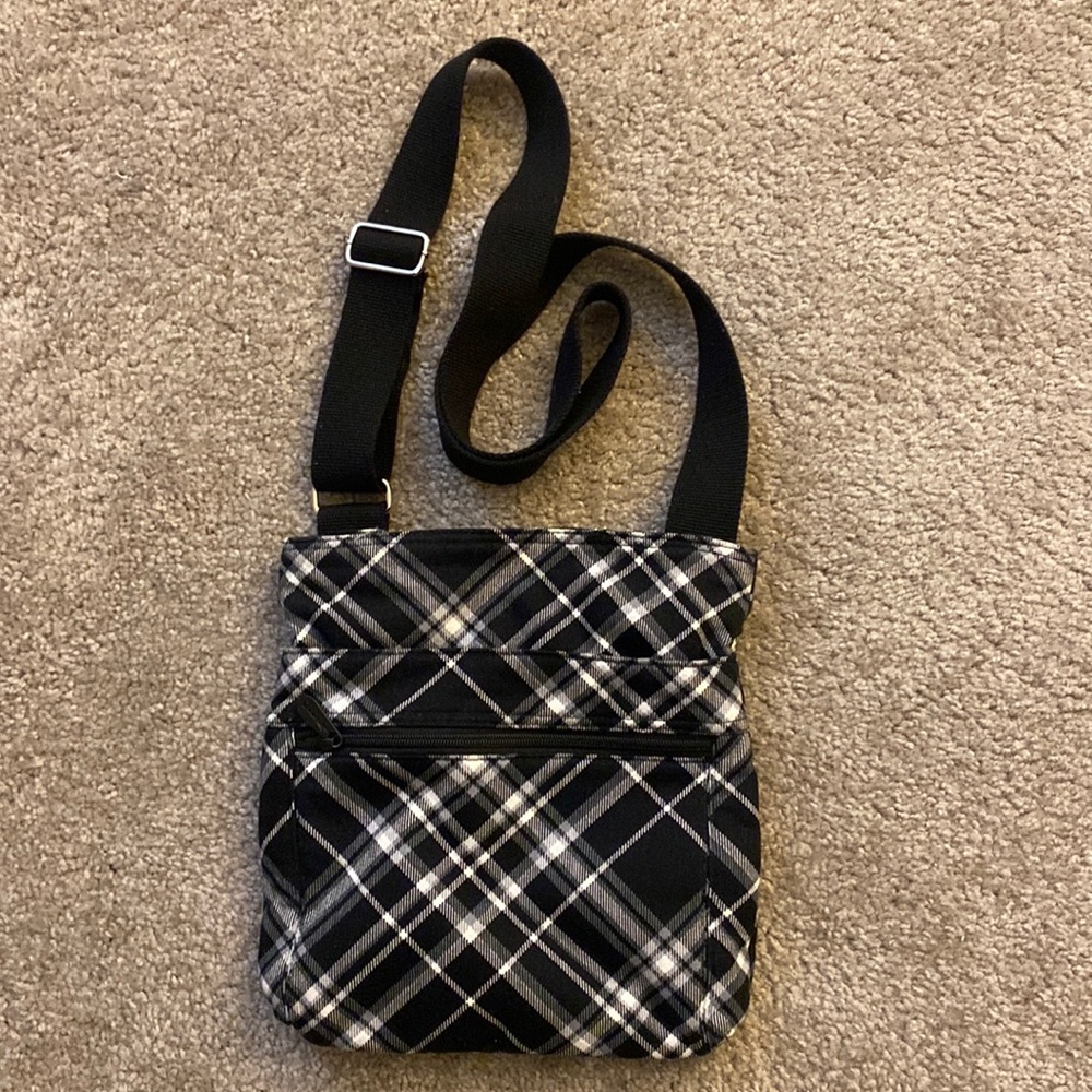 Thirty-One Organizer Crossbody Purse Black and White